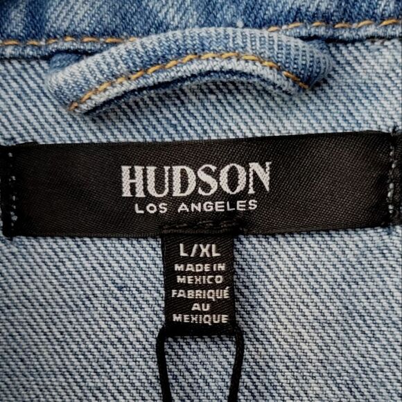 Hudson Los Angeles Classic Trucker Blue Denim Jean Jacket L/XL, 1X - Picture 4 of 8